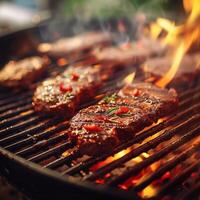 ai generiert lecker Grill Fleisch Köche zu Perfektion, verlockend Sinne zum Sozial Medien Post Größe foto