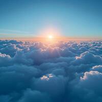 ai generiert Himmel hoch Perspektive Wolkenlandschaft Hintergrund hervorrufen ein Sinn von Freiheit zum Sozial Medien Post Größe foto