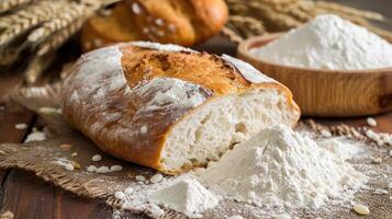 ai generiert Reis Mehl und Reis Mehl Brot foto