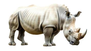 ai generiert Nashorn auf isoliert Weiß Hintergrund. foto