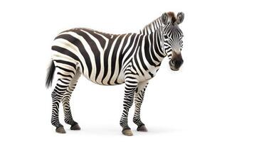 ai generiert Zebra auf isoliert Weiß Hintergrund. foto