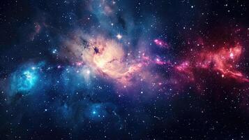 ai generiert Sterne im das Galaxis. Panorama. Universum gefüllt mit Sterne, Nebel und Galaxis foto
