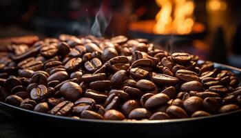 ai generiert frisch gebraut Kaffee, Aroma füllt das gemütlich Kaffee Geschäft generiert durch ai foto