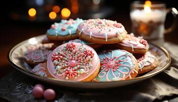 ai generiert hausgemacht Dessert süss, Schokolade, Plätzchen, Dekoration, Gourmet, Genuss generiert durch ai foto