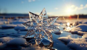 ai generiert Winter Natur Schnee Jahreszeit, schließen oben Dekoration Hintergründe Blau Eis generiert durch ai foto