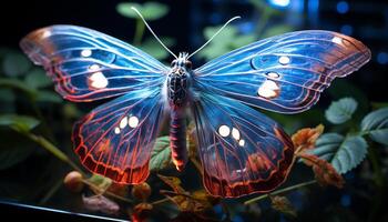 ai generiert beschwingt Schmetterling Flügel Vitrinen Natur Schönheit und Kreativität generiert durch ai foto