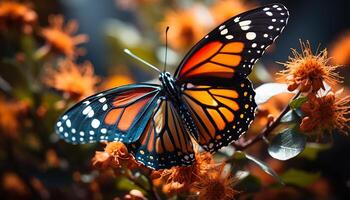 ai generiert beschwingt Schmetterling Flügel Vitrinen Natur Schönheit und Farben generiert durch ai foto