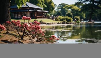 ai generiert still Szene, Wasser spiegelt Schönheit von Natur generiert durch ai foto