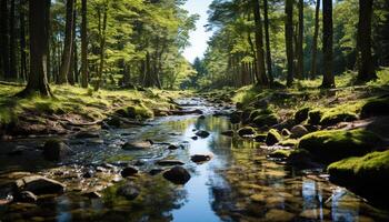 ai generiert still Szene von ein Grün Wald im Sommer- generiert durch ai foto