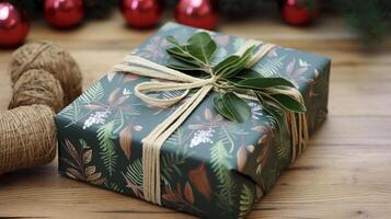 Weihnachten Geschenk Verpackung Idee zum Boxen Tag und Winter Ferien im das Englisch Landschaft Tradition foto