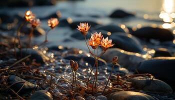 ai generiert schließen oben von ein Gelb Blume Kopf im Natur generiert durch ai foto