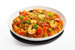 ai generiert Paella Spanisch Essen Clip Art foto