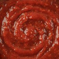Tomate Bolognese Soße Textur, voll Rahmen Essen Hintergrund foto