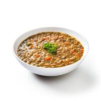 ai generiert Linse Suppe Nahansicht foto