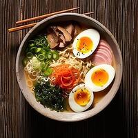 ai generiert Ramen Suppe Nahansicht foto