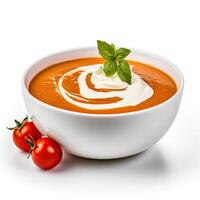 ai generiert Tomate Suppe Nahansicht foto