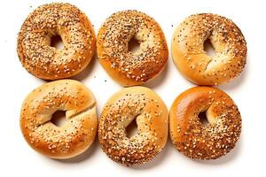 ai generiert Bagel Brot schließen oben foto