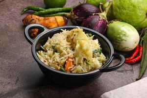 indisch Vegetarier pilao Basmati Reis foto