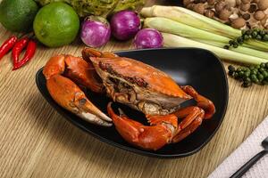 lecker Luxus gedämpft rot Krabbe foto