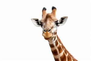 ai generiert Giraffe isoliert auf Weiß Hintergrund foto