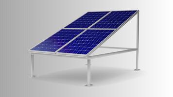 Solar- Panel isoliert auf Weiß Hintergrund mit Ausschnitt Weg. Solar- Paneele Muster zum nachhaltig Energie. verlängerbar Solar- Energie. Alternative Energie foto