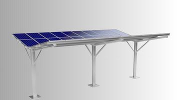 Solar- Panel isoliert auf Weiß Hintergrund mit Ausschnitt Weg. Solar- Paneele Muster zum nachhaltig Energie. verlängerbar Solar- Energie. Alternative Energie foto