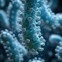 ai generiert Bakterien Kolonien unter ein Mikroskop. generativ ai foto