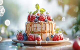 ai generiert Vanille Eleganz entfesselt. ein Geburtstag Kuchen von exquisit Freude. foto