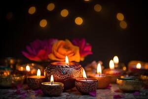 ai generiert glücklich Diwali, tagsüber Beleuchtung foto