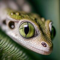 ai generiert Insekt Nahaufnahme, Makro Fotografie ein Augen Sand Gecko. großartig Tiefe von Feld und viele von Insekt Einzelheiten auf ein isoliert Hintergrund. foto