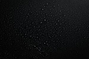 Wasser Tropfen auf schwarz Hintergrund. Makro. schwarz Banner. foto