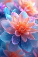 ai generiert Sprengung mit beschwingt Farben und kompliziert Blütenblatt Muster, diese abstrakt Hintergrund feiert das Schönheit von Blühen foto