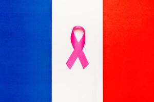 Rosa Band Bewusstsein zum AIDS Tag Konzept. Frankreich Welt Organisation. foto