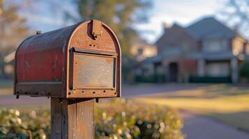 ai generiert amerikanisch Briefkasten Nahansicht foto