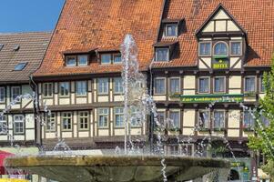 Quedlinburg, Deutschland - - 2015, Fachwerk Häuser, Quedlinburg, Harz, Sachsen anhalt, Deutschland, UNESCO Welt Erbe Seite? ˅ foto