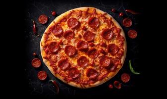 ai generiert Pizza Essen Fotografie foto