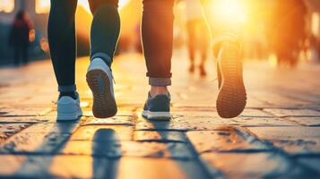 ai generiert Nahansicht von ein Läufer Joggen im das Regen auf ein Straße während ein Marathon, generativ ai foto