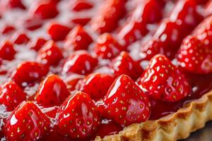 ai generiert frisch Erdbeere Torte mit Vanille Creme. Süss Nachtisch. generativ ai foto