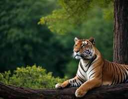 ai generiert Tiger im Dschungel. Tierwelt. foto