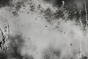 ai generiert abstrakt schwarz und Weiß alt Grunge Textur Hintergrund, dunkel und Licht Kratzer, Rau grau befleckt Oberfläche, grau schmutzig, Kopieren Raum Lager Foto