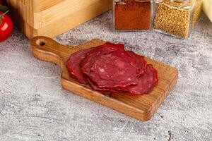geräuchert Rindfleisch Fleisch - - Pastrami Scheiben foto