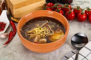 japanisch Miso Suppe mit Hähnchen foto