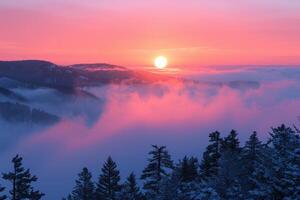 ai generiert schön Natur Berg Landschaft Fachmann Fotografie foto