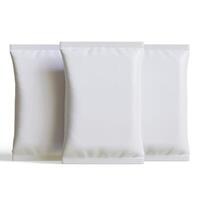 Beutel Verpackung Weiß Farbe, realistisch 3d Illustration foto