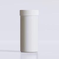 3d Rendern von einstellen zum medizinisch Pille Flaschen Weiß Farbe realistisch Textur foto