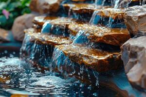 ai generiert Wasser fließen Natur Fachmann Fotografie foto