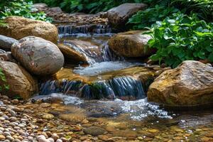 ai generiert Wasser fließen Natur Fachmann Fotografie foto