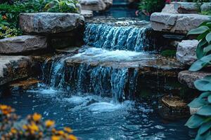 ai generiert Wasser fließen Natur Fachmann Fotografie foto