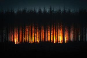 ai generiert unheimlich Grün dunkel Wald Natur Fachmann Fotografie foto