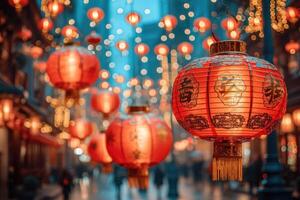ai generiert Chinesisch Frühling Festival Atmosphäre Fachmann Fotografie foto